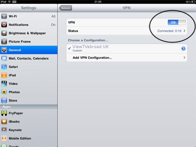 راه ندازی VPN روی IPAD